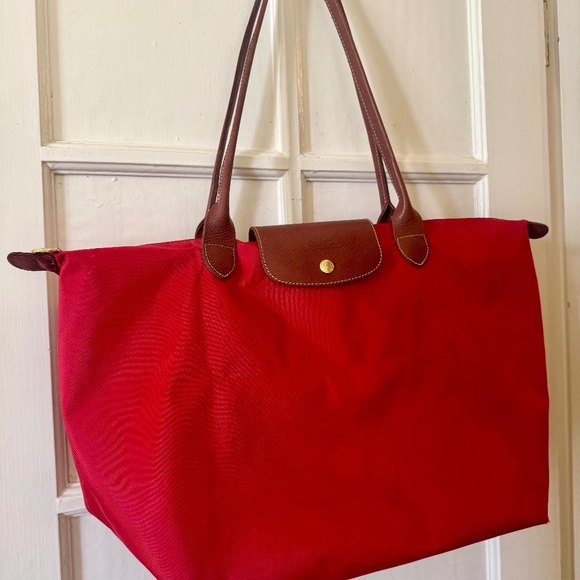Longchamp Le Pliage - Large with Long Shoulder Straps - Bright Red - Picture 1 of 12